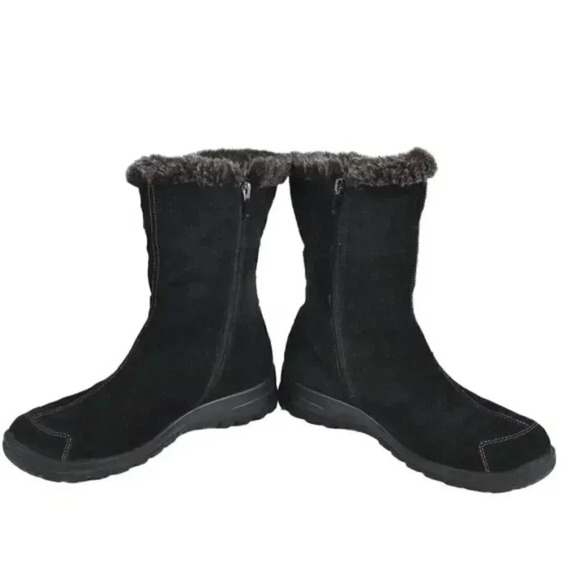 Rieker Suede Winter  Ankle Boots Lined Genuine Leather Black Size 38 - Picture 5 of 12